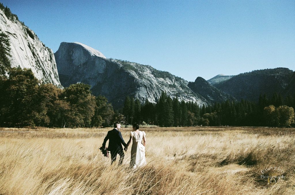 bride wearing vintage wedding dress